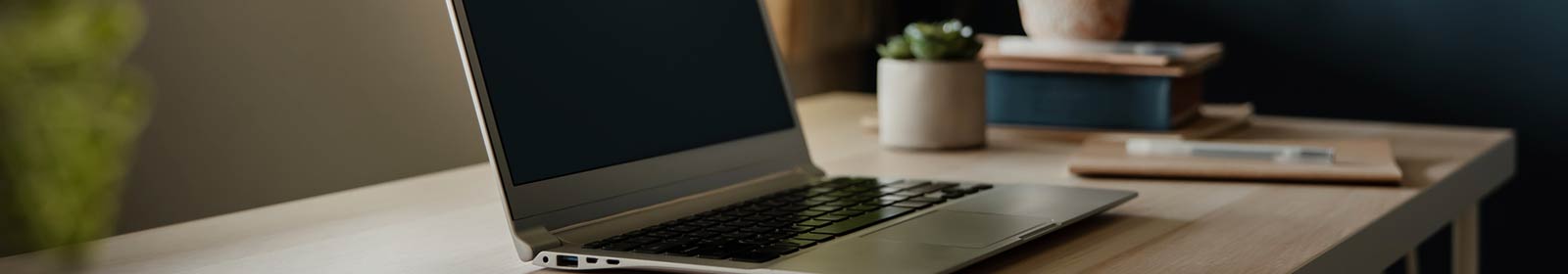 a laptop placed on a desk