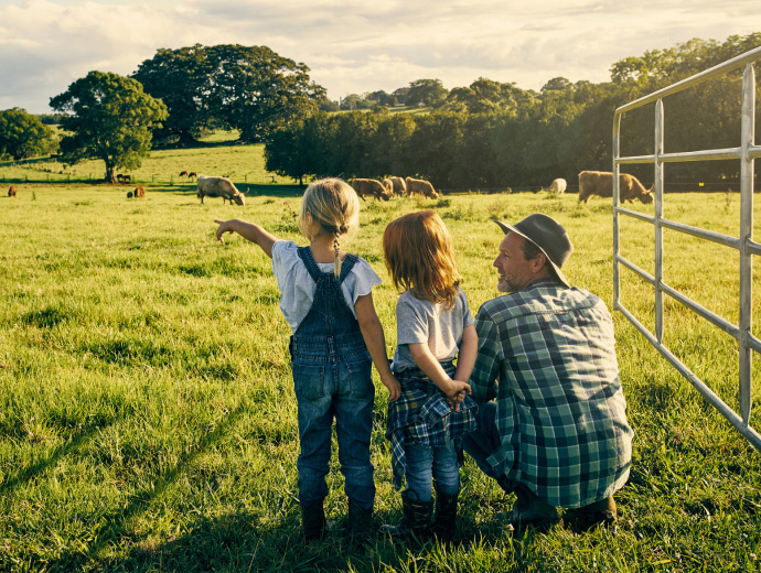 family on farm