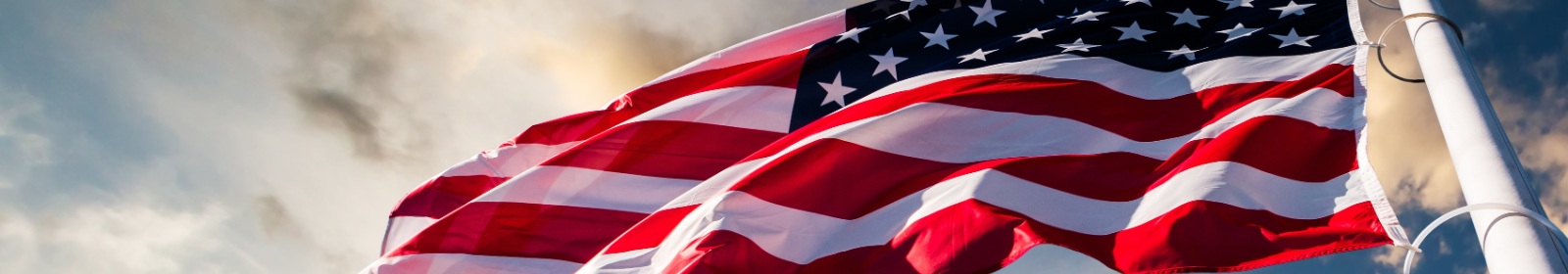 American flag waving on a flagpole