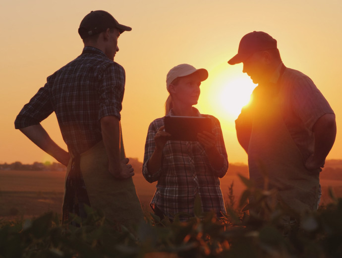 farmers talking